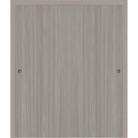 Sartodoors Sliding Closet Bypass Doors 56 x 96 inches, BASIC 3001 Oak Franko, Rails Hardware Set, Wood Solid BASIC3001DBD-DUFR-5696