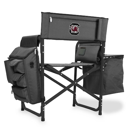 Picnic Time Family Of Brands NCAA South Carolina Gamecocks Fusion Camping Chair with Side Table and Soft Cooler 807-00-679-524-0