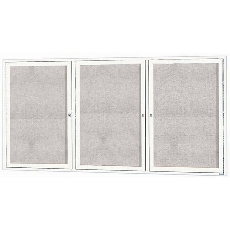 Aarco Outdoor Enclosed Bulletin Board w/ Al Frame, Powder Coated White, 36''Hx72''W ODCC3672-3RW