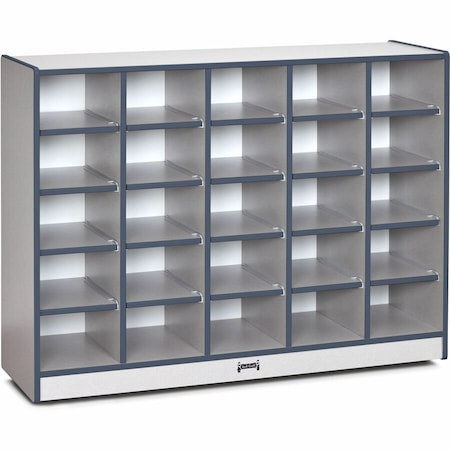 Jonti-Craft Rainbow Accents 25 Cubbie-Tray Mobile Storage, without Trays, Navy 0425JCWW112