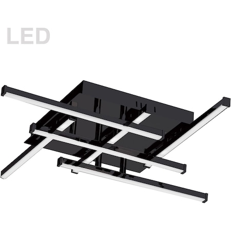 Star Brite 20 in. 20W Summit 6 Light LED Flush Mount, Matte Black with White Acrylic Diffuser ST2217864