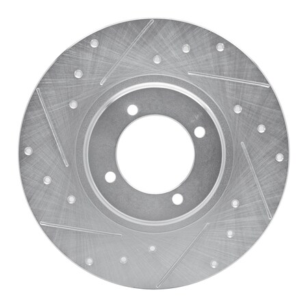 Dynamic Friction Co DFC Brake Rotor - Drilled and Slotted - Silver 631-64002L