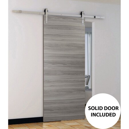 Sartodoors Sturdy Barn Door with Hardware, Planum 0010 Ginger Ash, 6.6FT Rail Hangers Heavy Set, Modern Solid PLANUM0010BD-S-GA-18