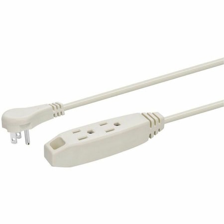 Monoprice 3-Outlet Flat Plug Household Extension Cord_16AWG_13A_SPT-2_White_10ft 44318