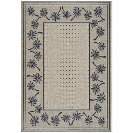 Safavieh 7 ft. -10 in. x 11 ft. Large Rectangle Indoor-Outdoor Courtyard- Coffee and Black- Machine Made Rug CY5148H-8