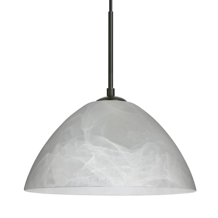 Besa Lighting Besa Tessa Pendant, Marble, Black Finish, 1x 75W MAX E26 Base 1JT-420152-BK
