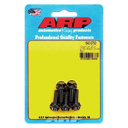 Arp 640-0750 0.25-20 x 0.75 in. 12 Point Bolt Kit - Set of 5, 5PK ARP640-0750