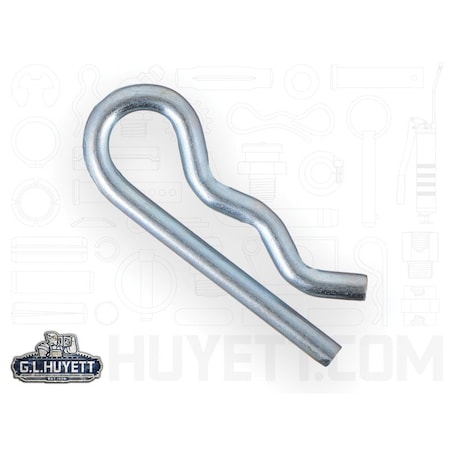 Huyett Bridge Pin, Zn Plt Spg Stl, .094 Wire Dia x 1.125 L x .25 In Eye Dia x Fits .25 to .5 Shft BP-233