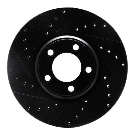 Dynamic Friction Co DFC Brake Rotor - Drilled and Slotted - Black 633-54044L