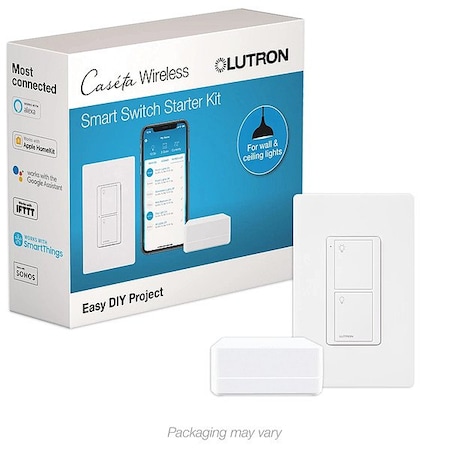 Lutron Smart Switch Starter Kit, White P-BDG-PKG1WS
