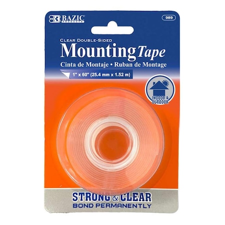 Solid Shelving 1 x 60 in. Double Sided Mounting Tape, Clear SO3325978