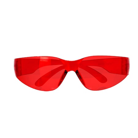 Bison Life Crystal, Safety Glasses, Anti-Scratch, Red Lens, Frameless BLSH-ESCR-CLCT-SG2R-12