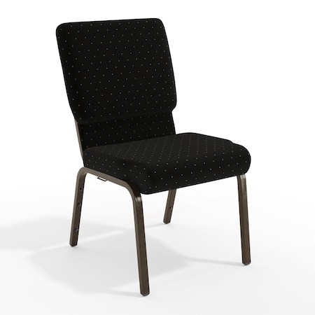 Flash Furniture Dot Fabric Church Chair, Black XU-CH-60096-BK-GG