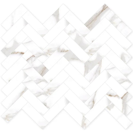 Apollo Tile 11.1in x 12.36in Polished White with Gray-Gold Porcelain Wall and Floor Tile 4.76 sq ft/case, 5PK AR88STAPLHERA