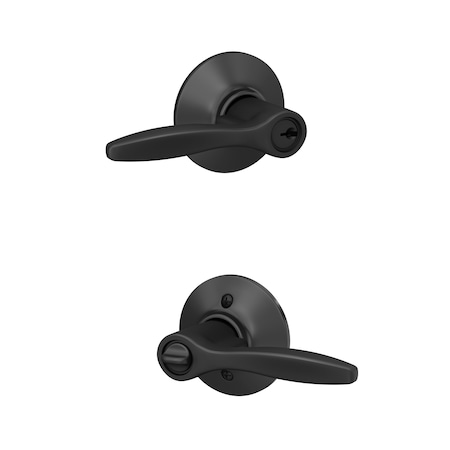 Schlage Residential Delfayo Lever Keyed Entry Lock C Keyway with 16211 Latch and 10063 Strike Matte Black Finish F51ADEL622