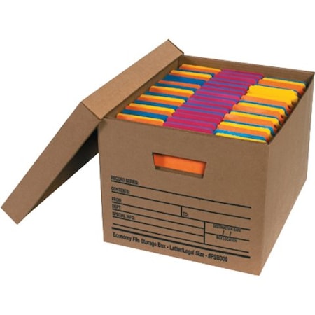 The Packaging Wholesalers Economy File Storage Boxes With Lids 15L x 12W x 10H Kraft 12/Pack FSB300