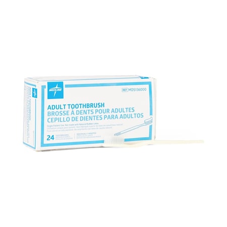 Medline Adult Toothbrush with 30 Tufts, Individually Wrapped, 24PK MDS136000Z