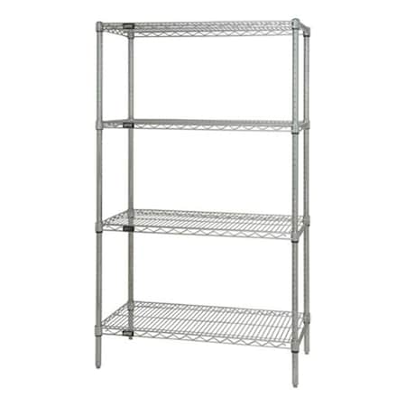 Betterbeds 4-Shelf Stainless Steel Wire Shelving Unit, 12 x 48 x 63 in. BE1136574