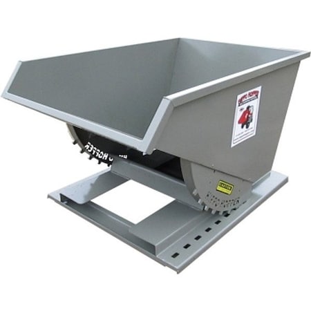 Hippo Hopper Self-Dumping Hopper, 1 cu yd, Gray, Steel HH16SD
