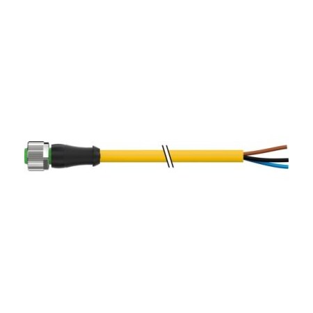 Murrelektronik Cordset, Straight, M12, Yellow, 22 AWG, 4A 7000-12181-0330500