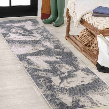 Jonathan Y Petalo Abstract Two-Tone Modern Gray/Cream 2 ft. x 8 ft. Runner Rug CTP200C-28