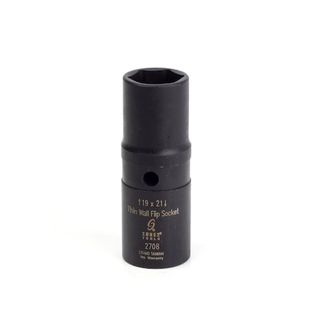Sunex 1/2'' Drive 19Mm X 21Mm Deep Thin Wall Flip Socket 2708