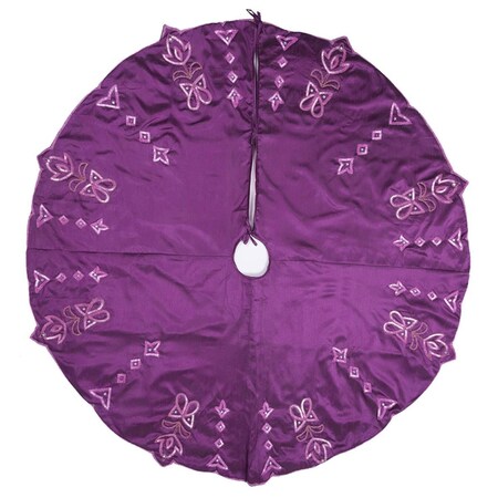 Vickerman 60 in. Romance Collection Dark Purple Tree Skirt QTX17281