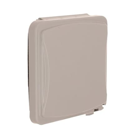 Hubbell Taymac Weatherproof Flip Cover, 3.1 in L, 4.08 in W, 2-Gang, Polycarbonate, Gray MM1410G
