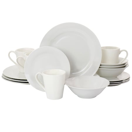 Gibson Home 16 Piece Bedford Lane Fine Ceramic Dinnerware Set in Off White 105778.16