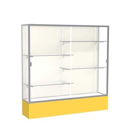 Ghent Spirit Floor Display Case 72x72x16, Plaque, Satin 376PB-SN-GR