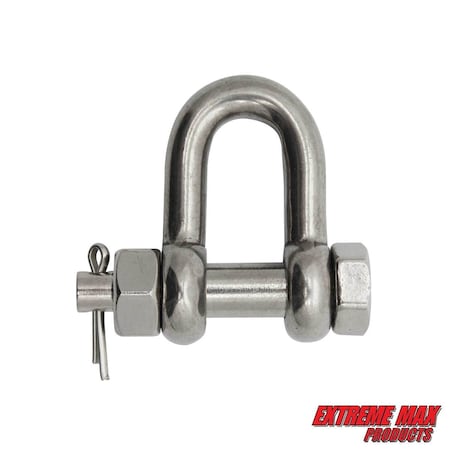 Extreme Max 3006.8345 BoatTector Stainless Steel Bolt-Type Chain Shackle - 3/8" 3006.8345