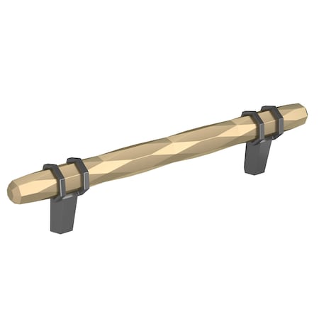 Amerock London 5-1/16 in 128 mm Center-to-Center Golden Champagne/Black Chrome Cabinet Pull BP36649BBZBCR