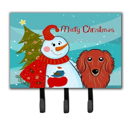 Carolines Treasures Snowman With Longhair Red Dachshund Leash and Key Holder BB1834TH68