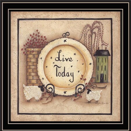 Homeroots Live Today 2 Black Framed Print Wall Art 416183