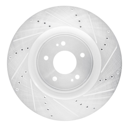 Dynamic Friction Co DFC Brake Rotor - Drilled and Slotted - Silver 631-72043R