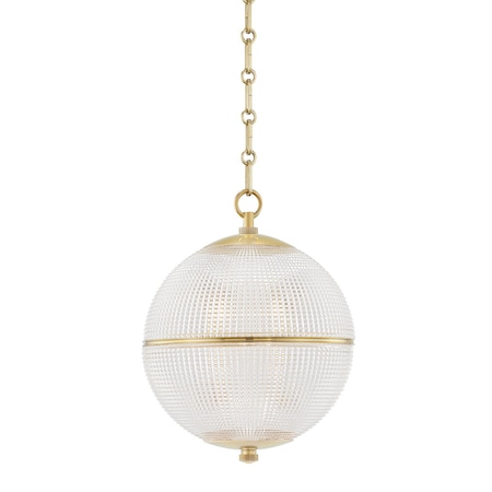 Hudson Valley Lighting Mark D. Sikes X Sphere No. 3 1 Light Pendant 13 In. Aged Brass MDS800-AGB
