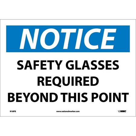 Nmc Notice Safety Glasses Required Beyond This Point Sign N18PB