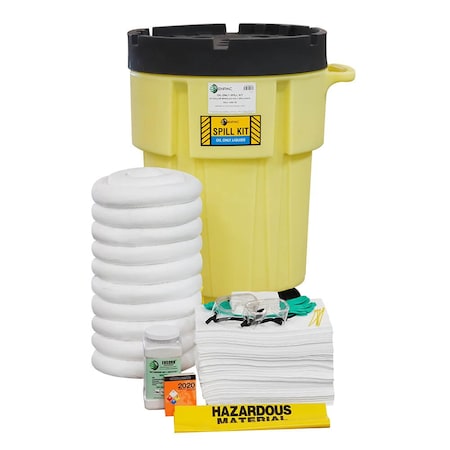 Enpac 95-Gallon Wheeled Poly SpillPack Spill Kit, Oil Only, Yellow with Black Slip-Top Lid 1499-YE