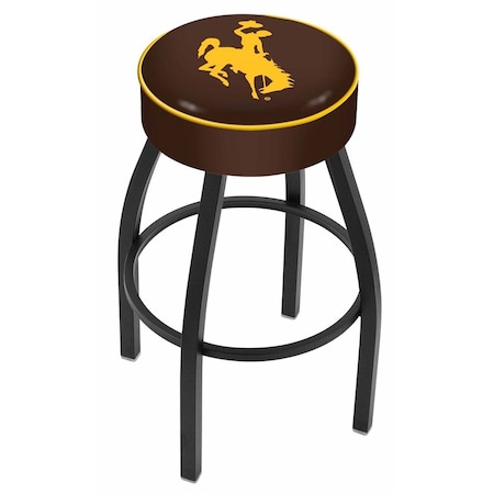 Holland Bar Stool Co 30" 4" Wyoming Cushion Seat, Blk Wrinkle Base Swivel Bar Stool L8B130Wymng