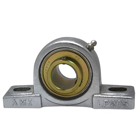 Ami Bearings SINGLE ROW BALL BEARING - 30MM ZINC WIDE SET SCREW NICKEL LOW BASE PILLOW BLOCK UCLP206NPMZ2