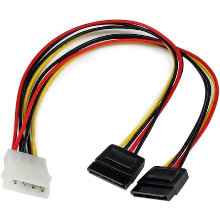 Startech.Com 12 LP4 to 2x SATA Power Y Cable Adapter PYO2LP4SATA