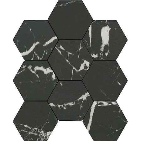 Emser Tile Elegan Series Porcelain Mosaic Tile, 11 in L Tile, 10 in W Tile, Pressed Edge, Nero, 20PK W95ELEGNE1011MH4M