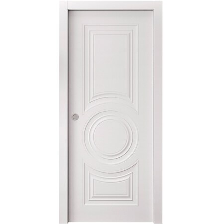 Sartodoors Sliding Pocket Door 32 x 80 inches, BASIC 9801 White, Kit Rail Hardware, Solid Wood Interior Bedr BASIC9801PD-SKIN-32