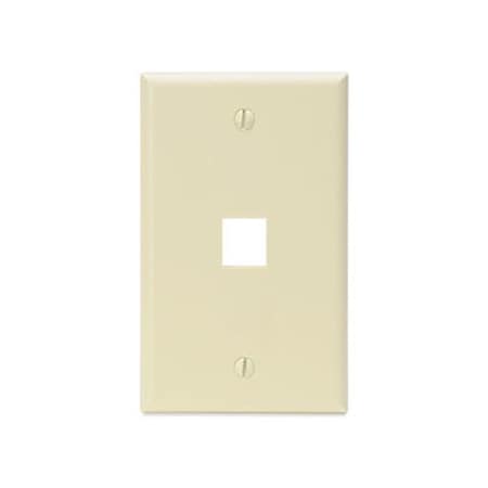 Leviton 1-Port Wallplate Unloaded, 1-Gang Use W/Snap-In Modules, Quickport IY 41080-1IP