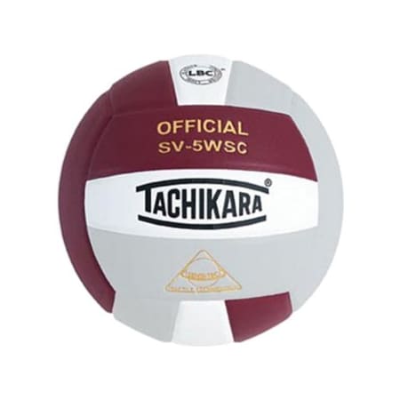 Tachikara Tachikara SV5WSC.CWSL Sensi-Tec Composite High Performance Volleyball - Cardinal-White-Silver Gray SV5WSC.CWSL
