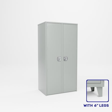 Pucel Two Door Center Partition Cabinet, 36 in W x 78 in H x 24 in D, Black HDSC-3672-24-8L-CP