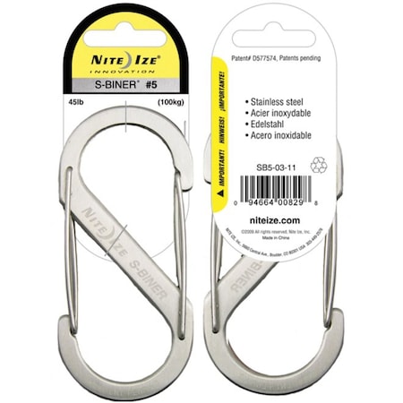 Nite Ize 2" L, Stainless Steel, Silver SB2-03-11