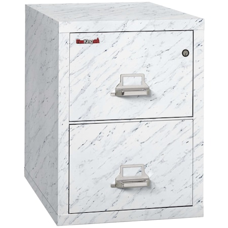 Fireking 2 Drawer, 1 Hr Fire & impact rated, 31" depth Letter Calcutta Marble 2-1831-CMA
