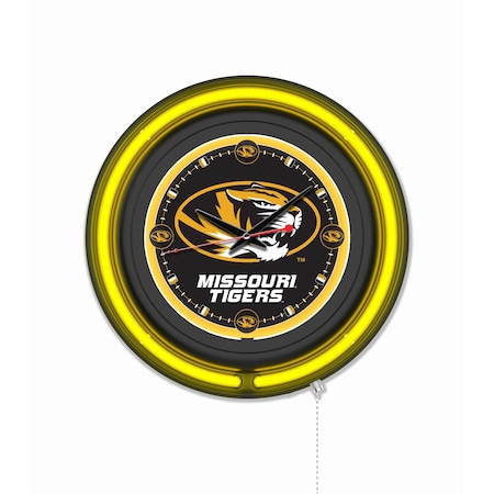 Holland Bar Stool University of Missouri 15 Double Neon Wall Clock Clk15BK