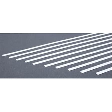 Evergreen 0.10 x 0.19 in. Styrene Strips Railroad Scratch Building Supply, White EVG108